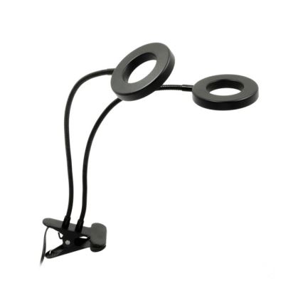 LED Stmievaťelná flexibilná stolová lampa s klipom na pestovanie rastlín VITARO 2xLED/4W/230V čierna
