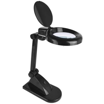 LED stolná lampa s lupou LED/6W/230V 6500K čierna