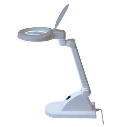 LED Stolná lampa s lupou LED/6W/230V biela