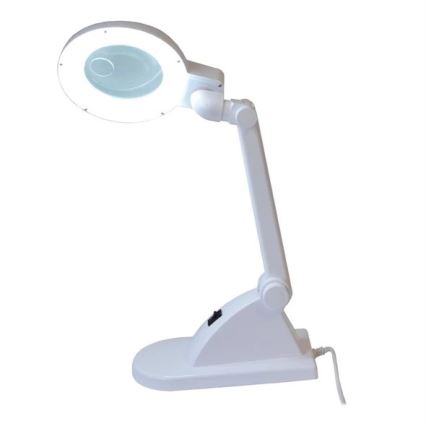 LED Stolná lampa s lupou LED/6W/230V biela