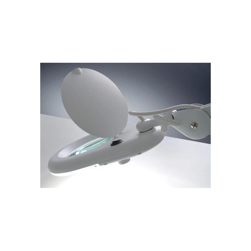 LED Stolná lampa s lupou LED/9W/230V biela/lesklý chróm