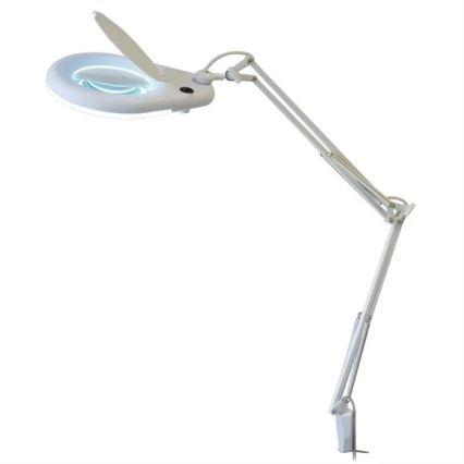 LED Stolná lampa s lupou LED/9W/230V biela/lesklý chróm