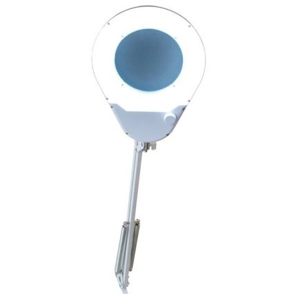 LED Stolná lampa s lupou LED/9W/230V biela/lesklý chróm