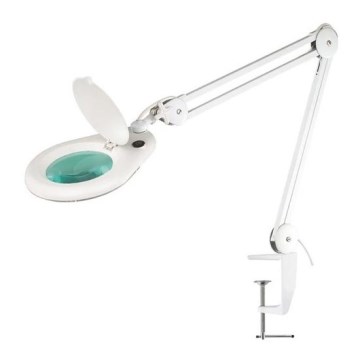 LED Stolná lampa s lupou LED/9W/230V biela