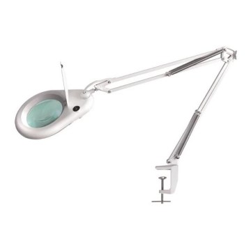 LED Stolná lampa s lupou LED/9W/230V biela/lesklý chróm