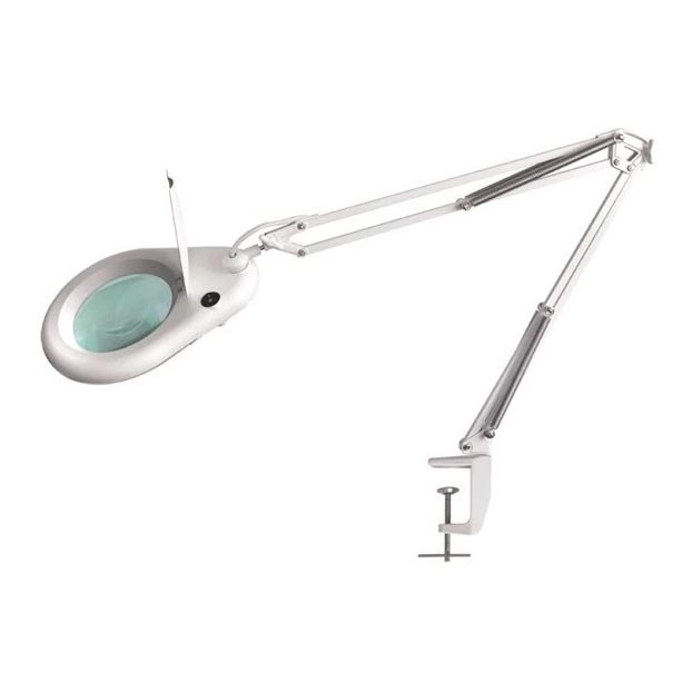 LED Stolná lampa s lupou LED/9W/230V biela/lesklý chróm