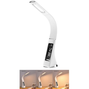 LED Stolná lampa stmievateľná s displejom LED/6,5W/5V biela LED Stolná lampa stmievateľná s displejom LED/6,5W/5V biela