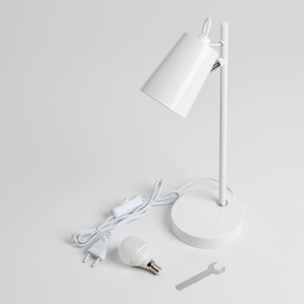 LED stolová lampa 1xE14/4,9W/230V biela