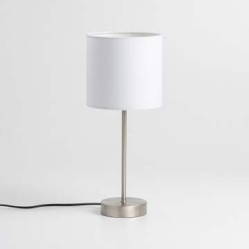 LED stolová lampa 1xE14/5W/230V biela/matný chróm