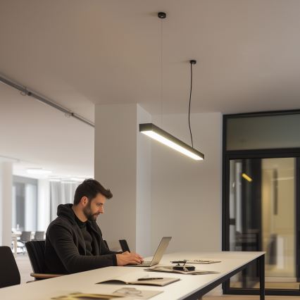 LED Stropné prisadené závesné svietidlo CYNIDECO LED/30W/230V 4000K čierna