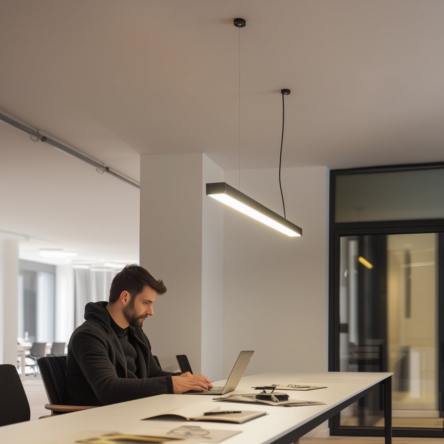 LED Stropné prisadené závesné svietidlo CYNIDECO LED/45W/230V 4000K čierna