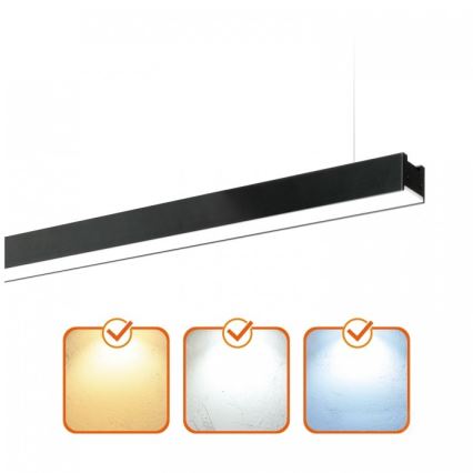 LED Stropné prisadené závesné svietidlo KOLINE LED/40W/230V 3000/4000/6500K 120 cm čierna