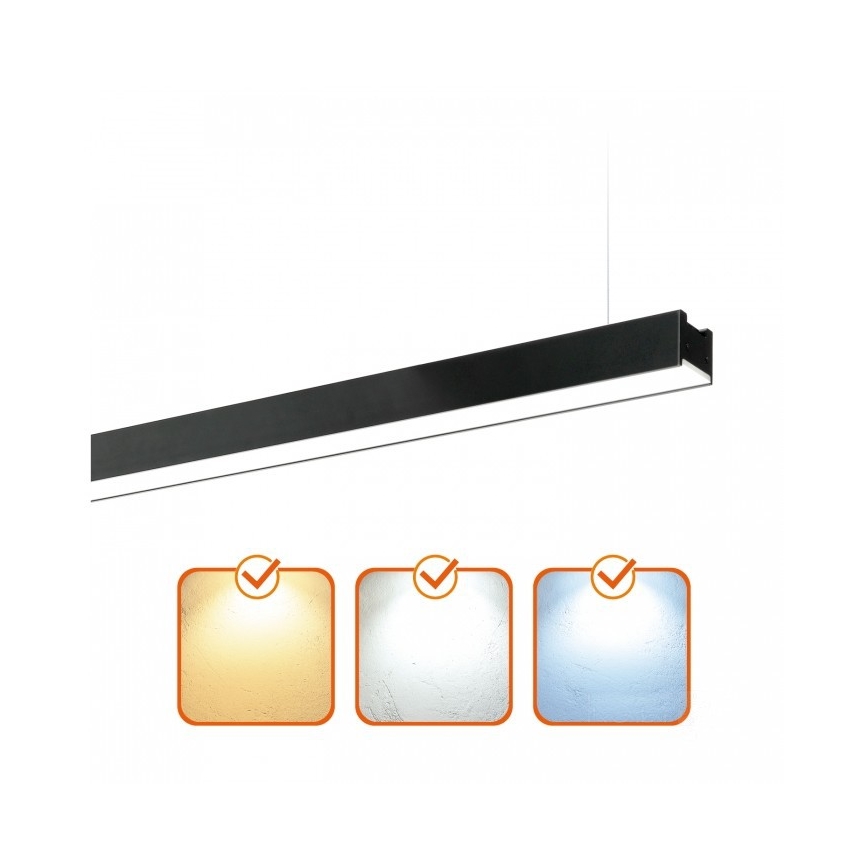 LED Stropné prisadené závesné svietidlo KOLINE LED/40W/230V 3000/4000/6500K 120 cm čierna
