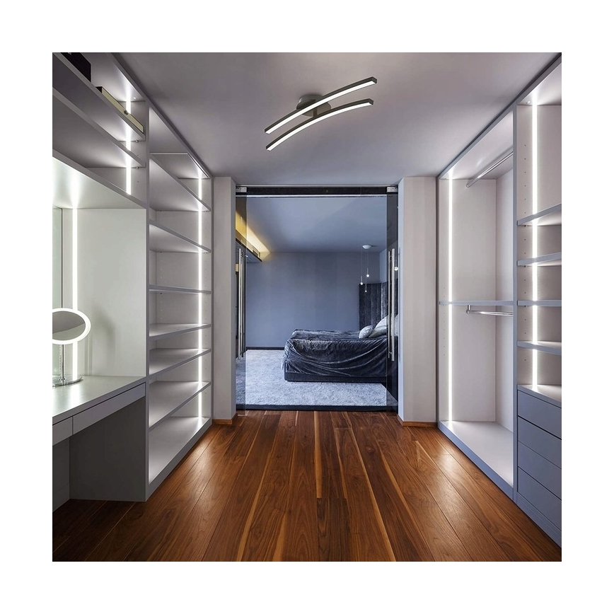 LED stropné svietidlo 2xLED/6W/230V 3000K čierne