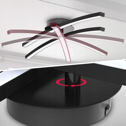 LED stropné svietidlo 2xLED/6W/230V 3000K čierne