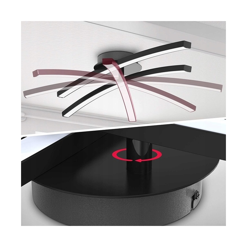 LED stropné svietidlo 2xLED/6W/230V 3000K čierne