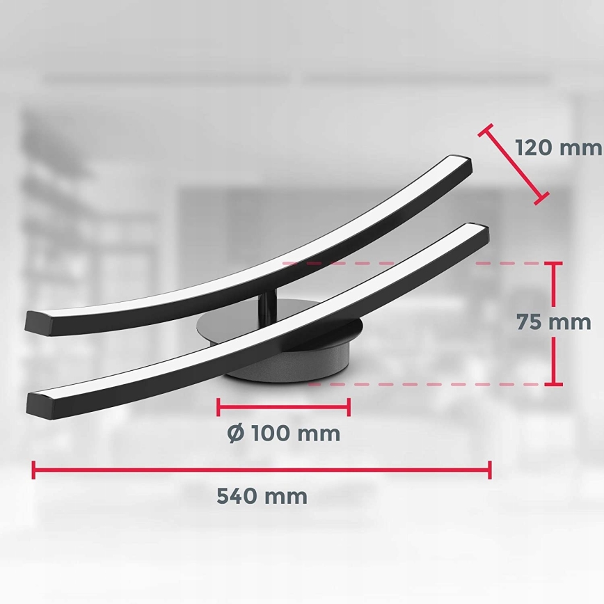 LED stropné svietidlo 2xLED/6W/230V 3000K čierne