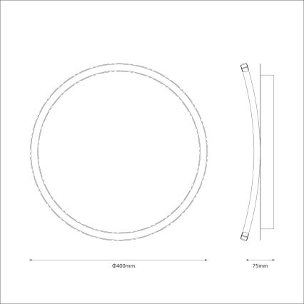 LED stropné svietidlo CALI LED/30W/230V pr. 40 cm čierna