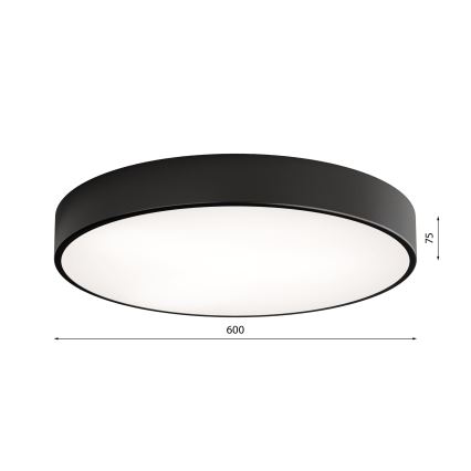 LED Stropné svietidlo CLEO LED/69W/230V 4000K pr. 60 cm čierna