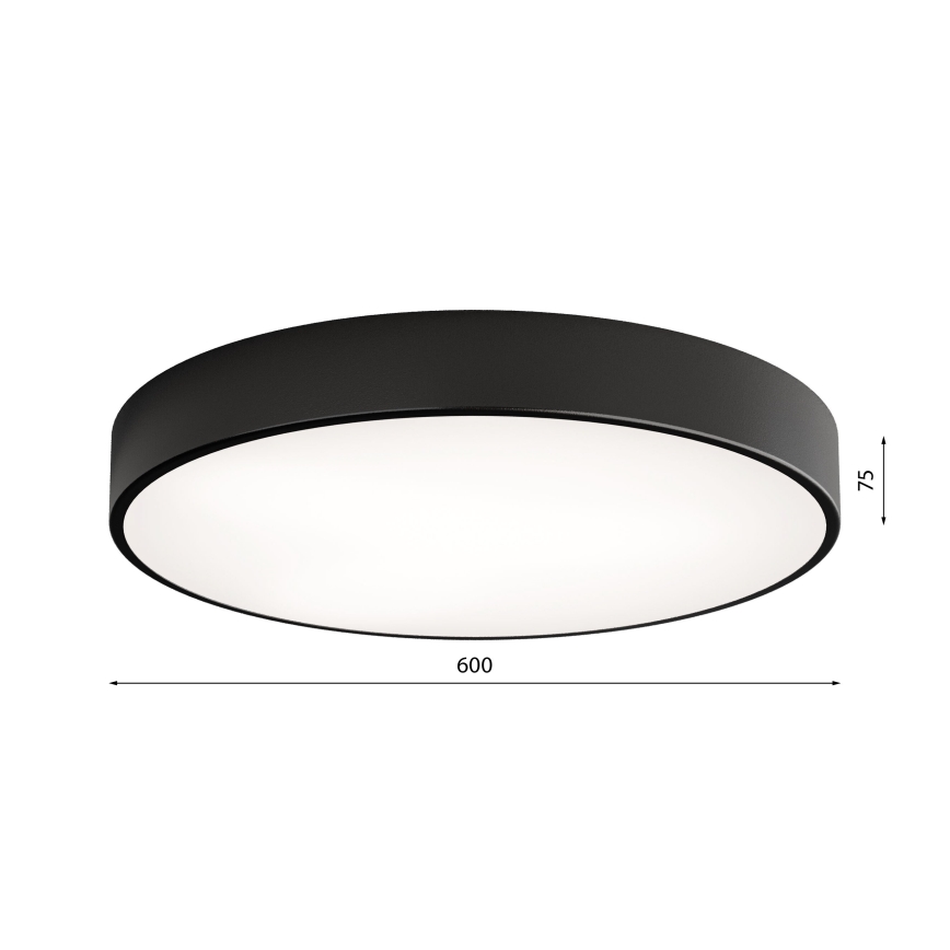 LED Stropné svietidlo CLEO LED/69W/230V 4000K pr. 60 cm čierna