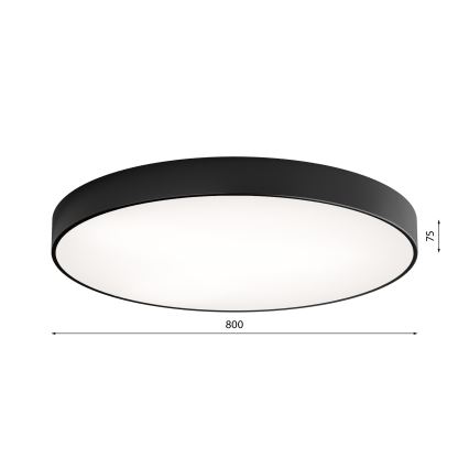 LED Stropné svietidlo CLEO LED/96W/230V 3000K pr. 80 cm čierna