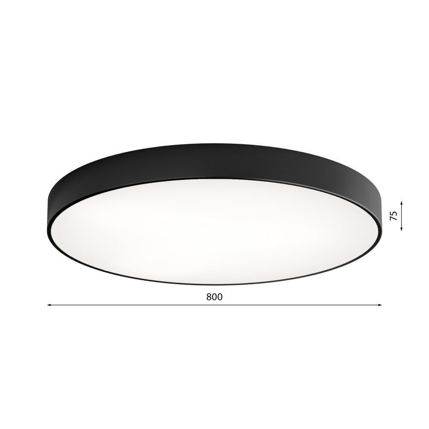 LED Stropné svietidlo CLEO LED/96W/230V 3000K pr. 80 cm čierna