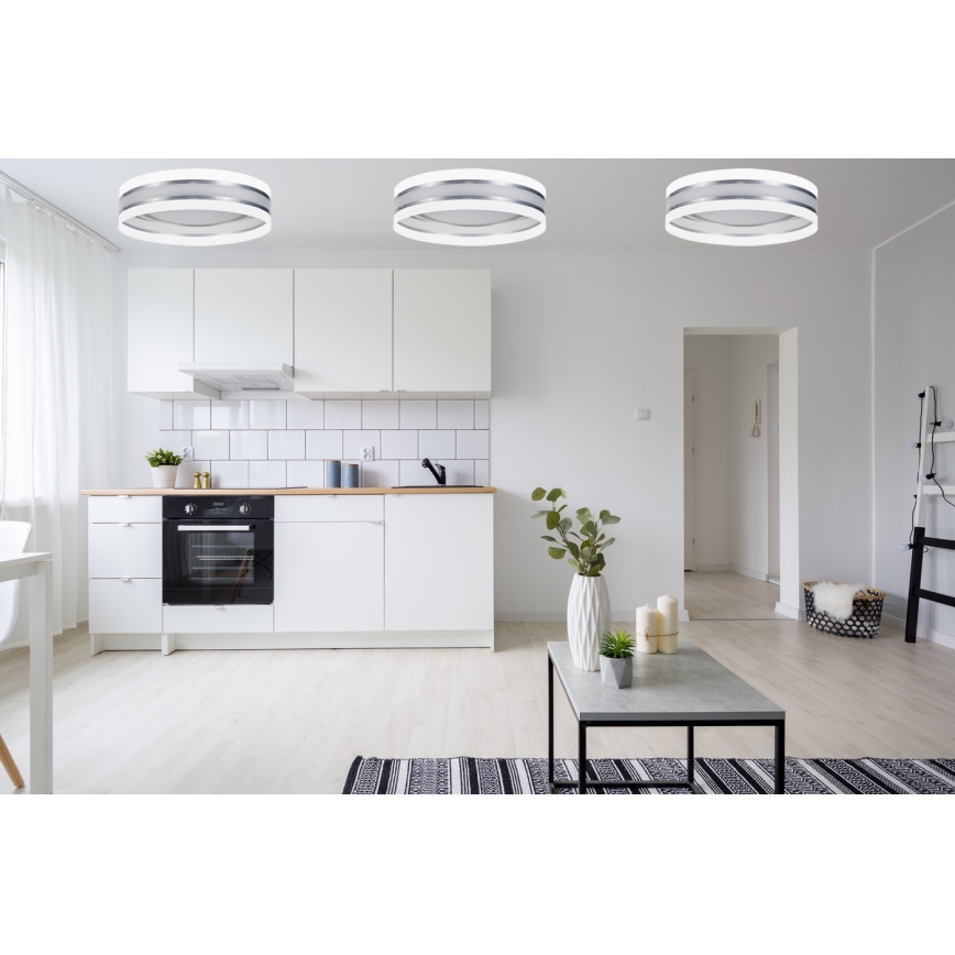 LED Stropné svietidlo CORAL 1xLED/24W/230V biela/strieborná