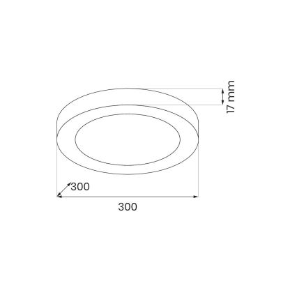 LED stropné svietidlo EVORA LED/24W/230V 3000/4000/6000K priemer 30 cm čierne