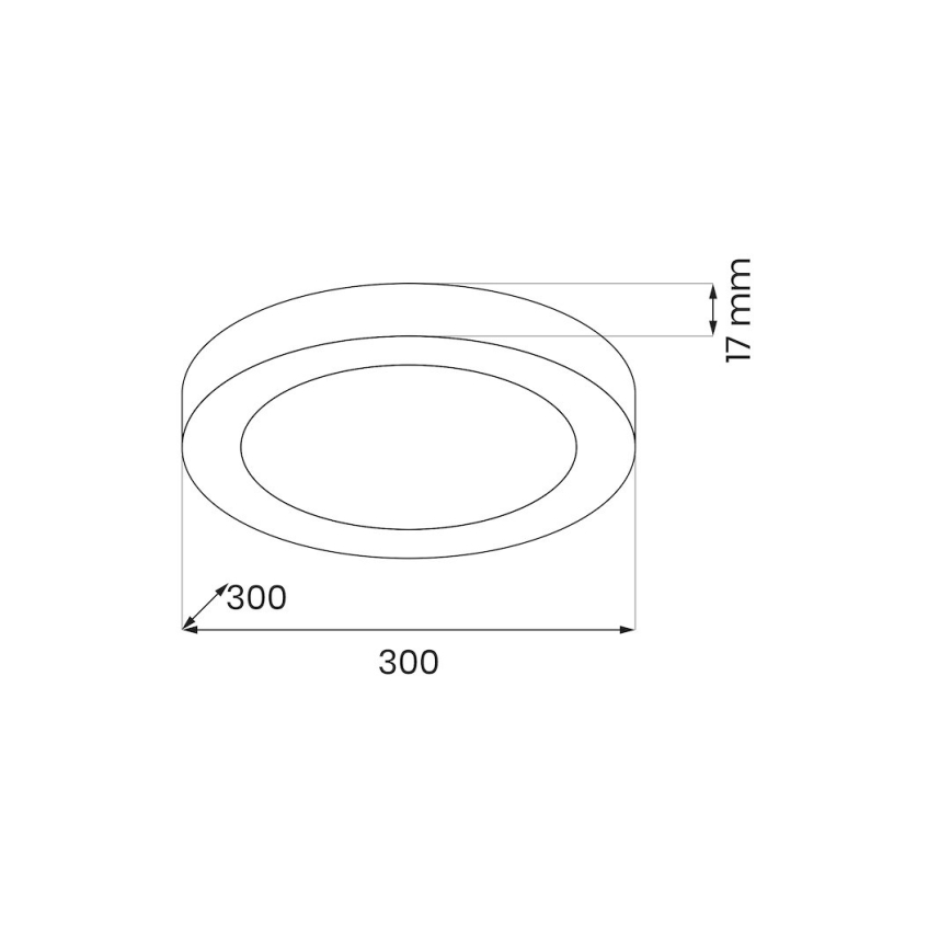 LED stropné svietidlo EVORA LED/24W/230V 3000/4000/6000K priemer 30 cm čierne