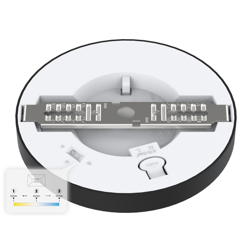 LED stropné svietidlo EVORA LED/6W/230V 3000/4000/6000K priemer 14 cm čierne