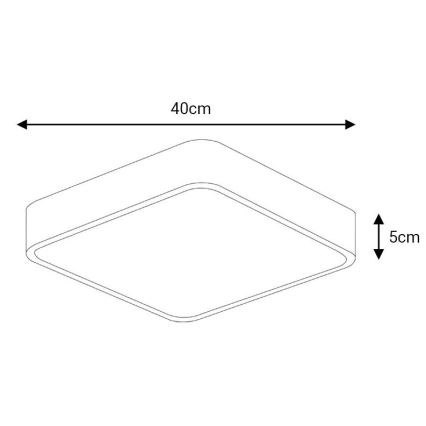 LED Stropné svietidlo FELIZ LED/40W/230V 4000K 40x40 cm čierna