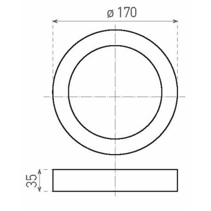 LED Stropné svietidlo FENIX LED/12W/230V 2800K pr. 17 cm