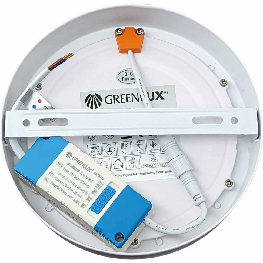 LED Stropné svietidlo FENIX LED/12W/230V 2900/3900/5800K pr. 16,8 cm biela