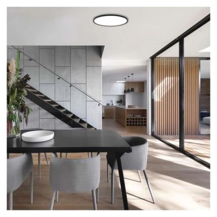 LED Stropné svietidlo FLORI LED/18W/230V 4000K čierna pr. 29 cm