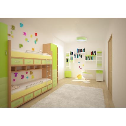 LED Detské stropné svietidlo GALAXY KIDS LED/24W/230V bodky zelená/biela