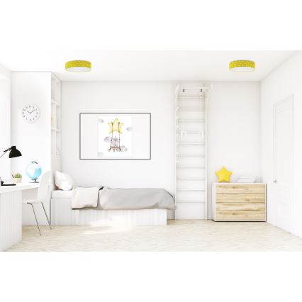 LED Detské stropné svietidlo GALAXY KIDS LED/24W/230V bodky žltá/biela