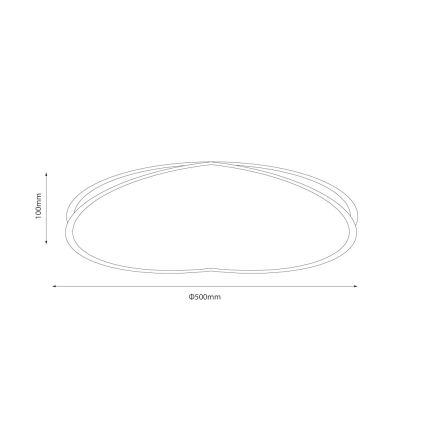 LED stropné svietidlo HALO LED/38W/230V priemer 50 cm čierna