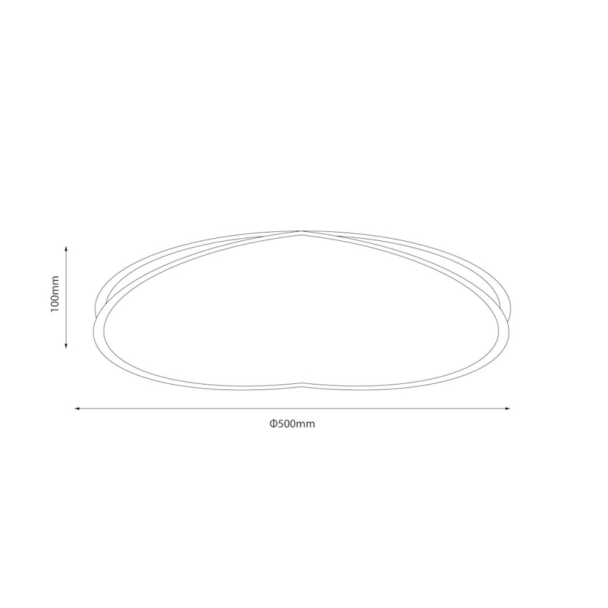 LED stropné svietidlo HALO LED/38W/230V priemer 50 cm čierna