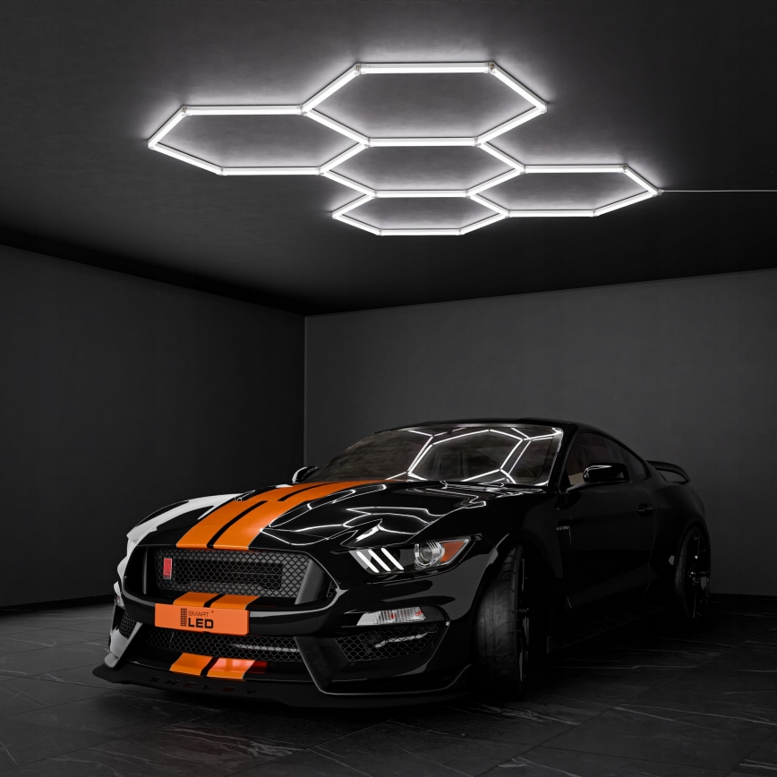 LED stropné svietidlo HEXAGON LED/192W/85-265V 6500K 298x209 cm CRI 90 IP54 biela