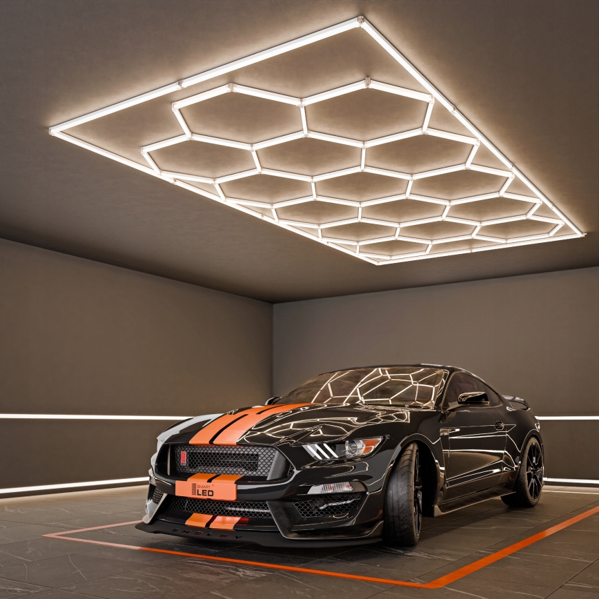 LED stropné svietidlo HEXAGON LED/696W/85-265V 4000K 484x243 cm CRI 90 IP54 biela