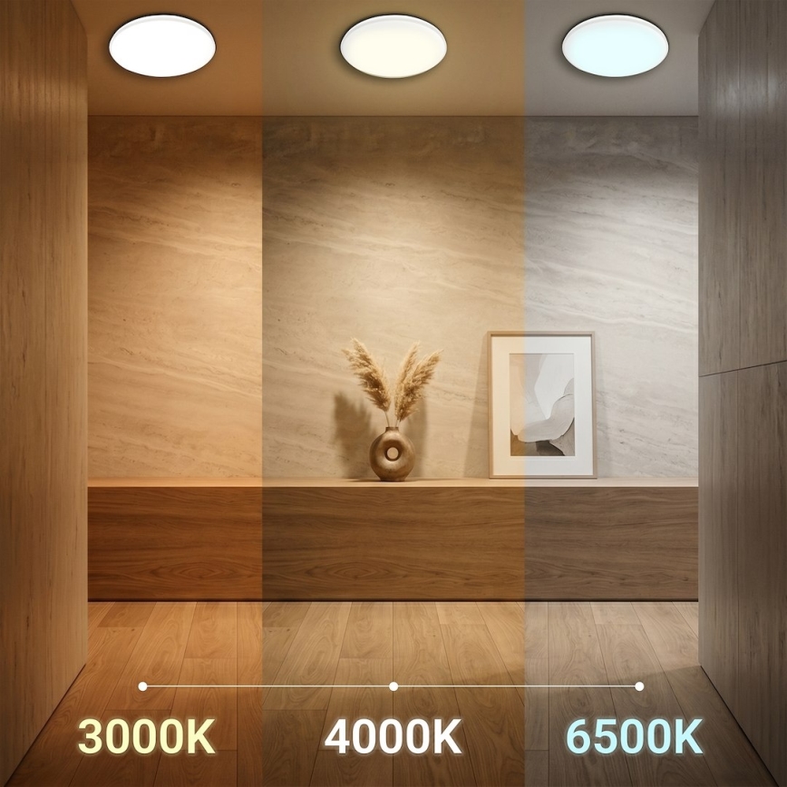 LED stropné svietidlo HUGO LED/16/24/32W/230V 3000/4000/6500K pr. 37 cm IP54 biele