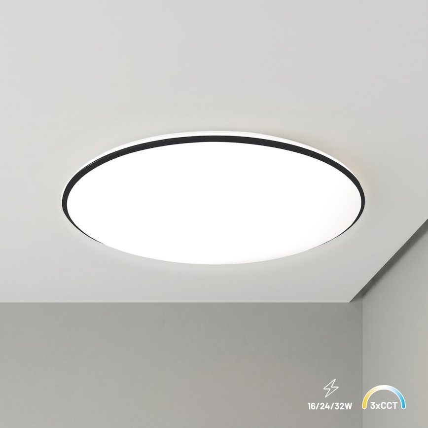 LED stropné svietidlo HUGO LED/16/24/32W/230V 3000/4000/6500K priemer 37 cm IP54 čierne
