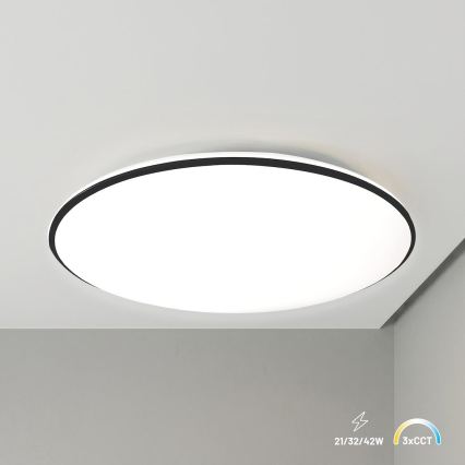 LED stropné svietidlo HUGO LED/21/32/42W/230V 3000/4000/6500K pr. 45 cm IP54 čierne
