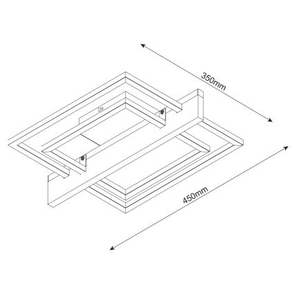 LED Stropné svietidlo LARYSA LED/23W/230V 35x45 borovica