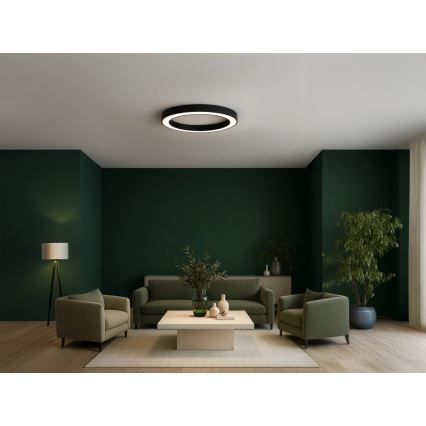 LED stropné svietidlo LED/100W/230V 3000/4000/6500K pr. 100 cm čierne