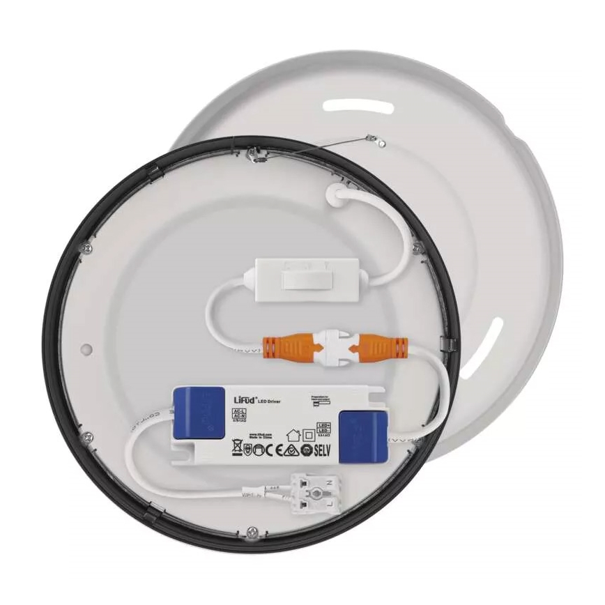 LED Stropné svietidlo NEXXO LED/12,5W/230V 3000/3500/4000K pr. 17 cm čierna