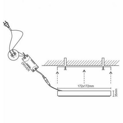 LED Stropné svietidlo LED/12W/230V 4000K 17,2x17,2 cm