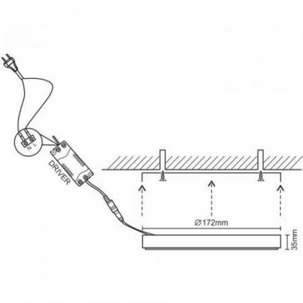 LED Stropné svietidlo LED/12W/230V 4000K pr. 17,2 cm