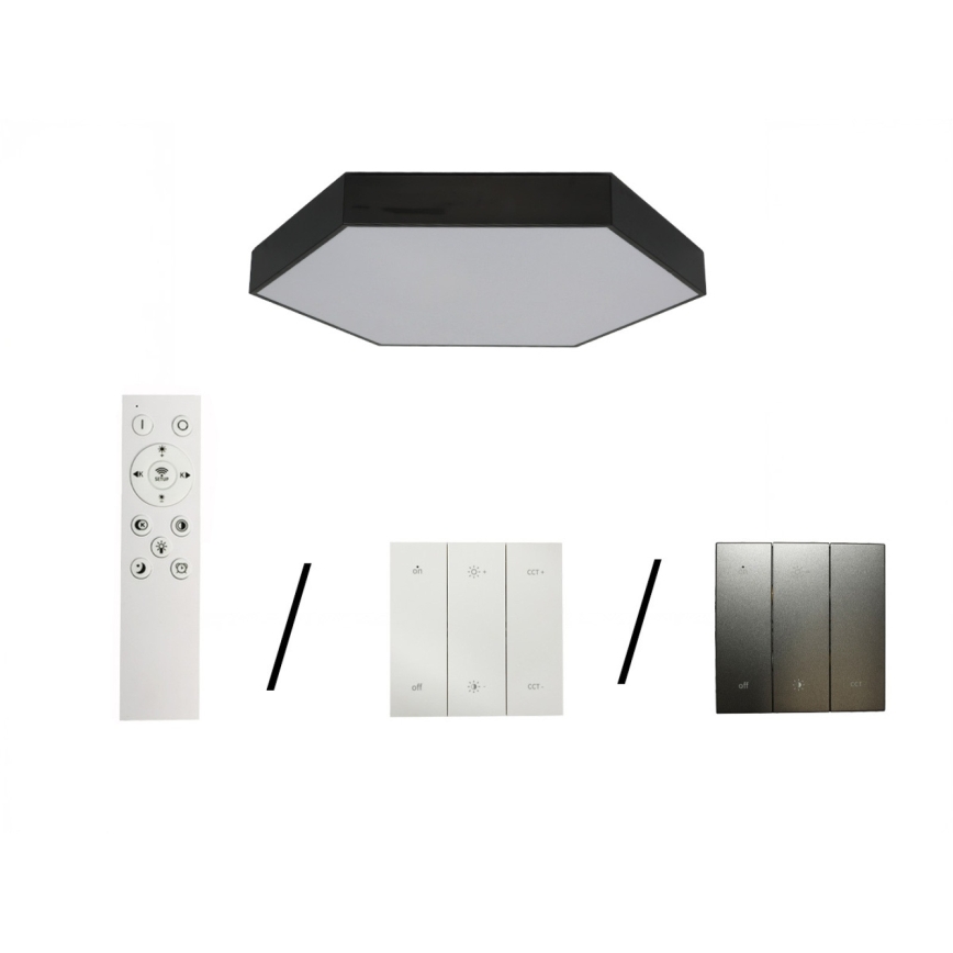 LED stropné svietidlo LED/135W/230V 3000/4000/6500K priemer 80 cm čierne
