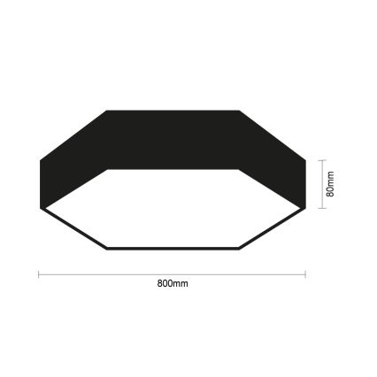 LED stropné svietidlo LED/135W/230V 3000/4000/6500K priemer 80 cm čierne